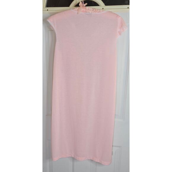Vintage Vassarette Lacy Light Pink Nightgown Size Medium V Neck 35" L x 24" Wide - Picture 9 of 12